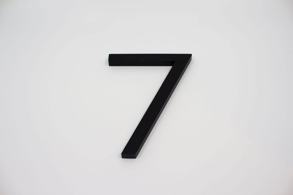 Chiffre sept aluminium vue de haut